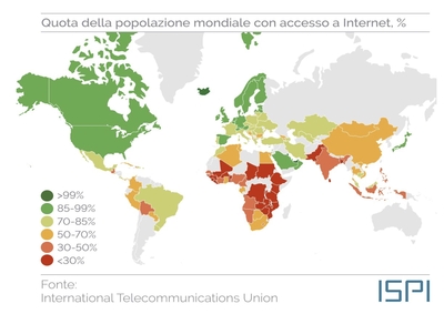 Immagine popolazione mondiale con accesso internet