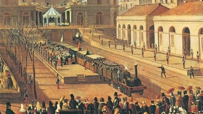 Immagine prima ferrovia a Napoli 1839