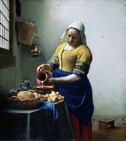 J.Vermeet Donna che versa il latte 1657 1658 olio su tela Rijksmuseum